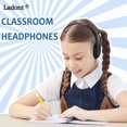 thumbnail image 2 of Ladont Auriculares para niños a granel para el aula escolar, paquete de 10, auriculares con cable para el aula para estudiantes, niños, niños pequeños, niñas y adolescentes (negro), 2 of 5