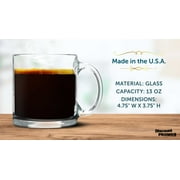 Libbey Clear Glass Coffee Mugs 13 oz. Set of 10, Bulk Pack - Perfect for Coffee, Tea, Espresso, Hot Cocoa, Other Beverages - Black