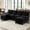 Dark Gray, variant on Aukfa 106" Sectional Sofa Deep Seat U shape Couch for Living Room, USB&Type-C Ports, 4 Lumbar Pillows, Storage Ottoman, Overstuffed Chenille, Green