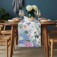 thumbnail image 2 of Spring Flowers Table Runner - 72 Inch Long, Kitchen Dining Table Runner Dresser Scarves, Watercolor Floral Butterflies Botanical Farmhouse Decor for Coffee Tables Wedding Party Banquet, 2 of 8