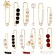 thumbnail image 1 of 15 Piezas Clips de SuéTer Alfileres de Seguridad de Servicio Pesado Broche de Perla Falsa Clip para Vestido Sombrero Chal Pin de Esmalte de Diamantes de ImitacióN, 1 of 5