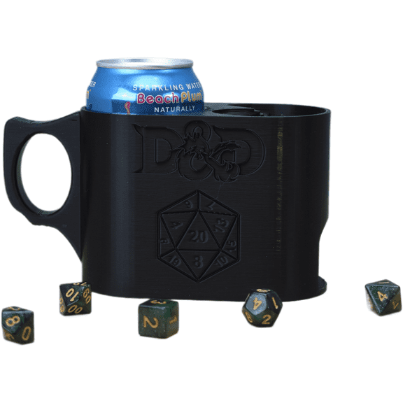 Simple Dice Tower with Built in Can Cozy, Dungeons & Dragons Dice Storage Box, Tabletop RPG Accessories, Spiral Staircase Dice Tower