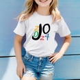 thumbnail image 2 of Chemises Garçons Unisexes Mode Été Imprimé Tee Drôle Manches Courtes Col Rond T-Shirt Haut T-Shirt Enfant Blanc 6 Ans-7 Ans, 2 of 4
