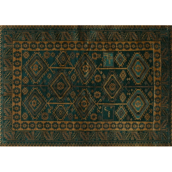 Ahgly Company Machine Washable Indoor Rectangle Persian Turquoise Blue Traditional Area Rugs, 2' x 4'