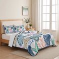 thumbnail image 5 of Twin XL Quilt Set 68''x98'', Coastal Beach Lightweight Summer Bedspread Coverlet Set with 2 Pillow Shams, Watercolor Nautical Starfish Shell Breathable All Season Quilt Bedding for Dorm/Guest Room, 5 of 9