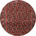 thumbnail image 1 of Ahgly Company Machine Washable Indoor Round Traditional Brown Area Rugs, 4' Round, 1 of 7