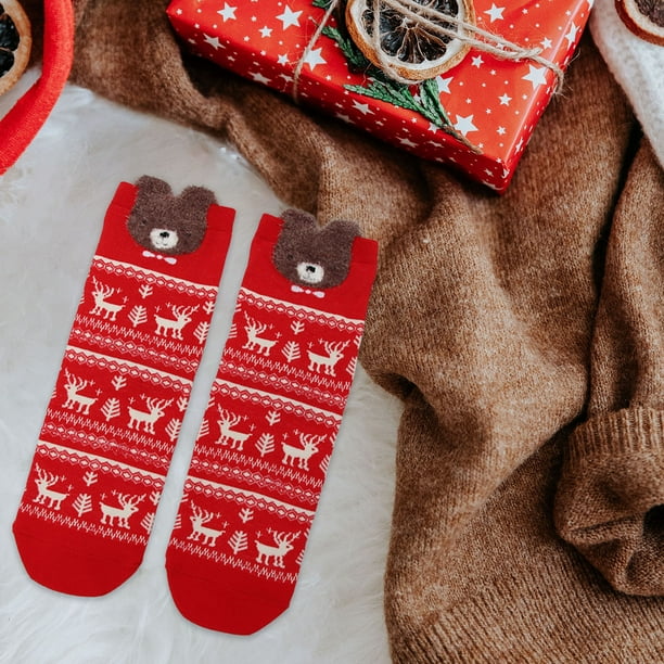 Seyotauo Christmas Cupcake Socks Fuzzy Christmas Socks,Athletic Indoor Sock, Winter Warm Cozy Fluffy Cartoon Monster Socks for Girls Christmas Gifts, Adult, Women, Home Sleeping