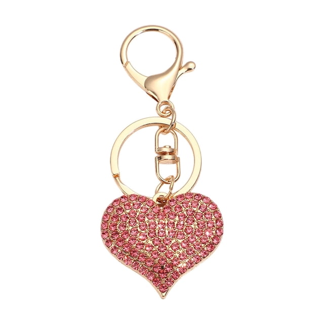 Pink Pink Heart Shaped Keychain With Peach Design For Backpack Purse Or Mobile Phone Pendant Romantic Gift For Valentines Day Or Daily Decoration