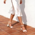 thumbnail image 3 of Sandalia DREAM PAIRS Carnival Blanca con Punta Abierta y Tacón Cuadrado, 3 of 7