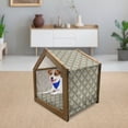 thumbnail image 3 of Antique Pet House, Old Fashioned Foliage Royal Motifs with Baroque Influences, Outdoor & Indoor Portable Dog Kennel with Pillow and Cover, 5 Sizes, Pale Yellow Pale Brown, by Ambesonne, 3 of 5