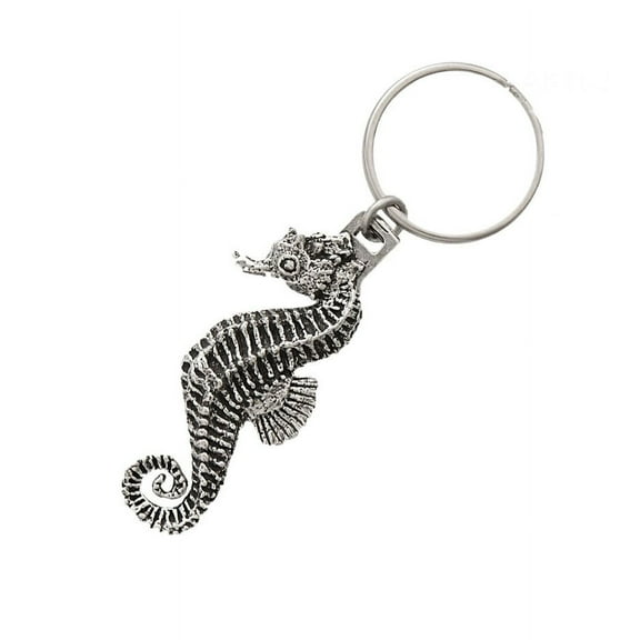 Seahorse Keychain, Nautical, Ocean, Key Fob, Key Ring, Keys, Zipper Pull, Luggage Tag, Backpack, Pewter, Over 300 Keychains Designs, Handmade in the USA, A162KC
