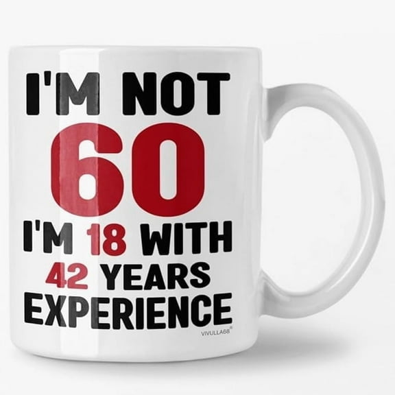 Vivulla68 60th Birthday Coffee Mug - Fabulous 1965 Gifts for Women and Men, Funny Gag Present for Mom, Sister, Sixty Year Old Party Cup, Drinking Mugs for Lady Turning 60 Year of Fabulous