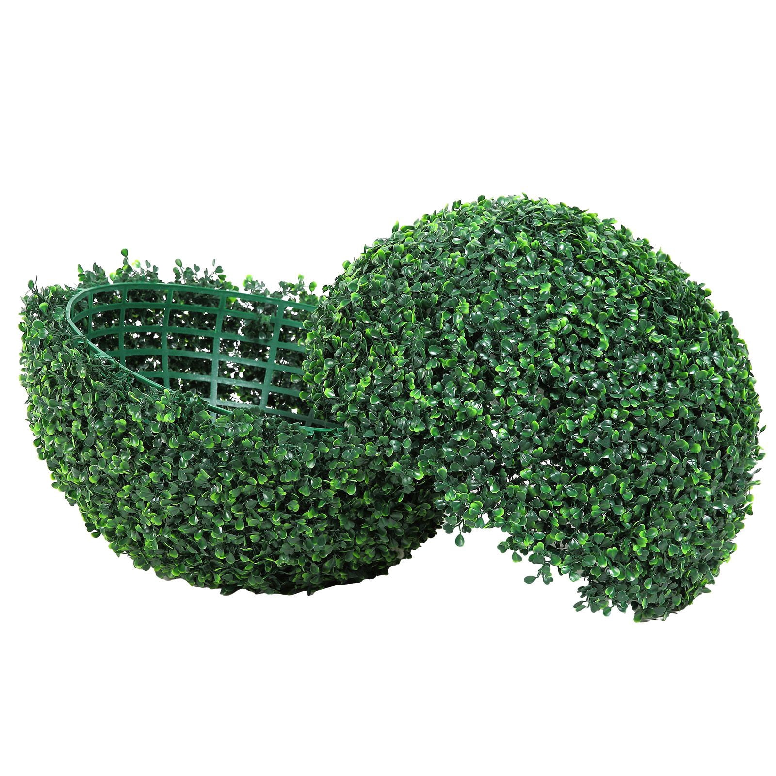 20" Artificial Topiary Balls 2-Pack with LED Lights, 4 Layers, PE Material, UV-Resistant, for Garden Patio Indoor Decor