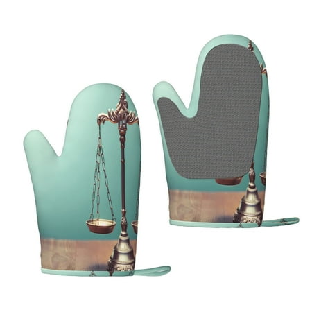 

Matuu Vintage Brass Balance Scale for Silicone Oven Gloves Heat Resistant Grilling Gloves Non-Slip Silicone Oven Mitt Great for Grilling Kitchen and Cooking