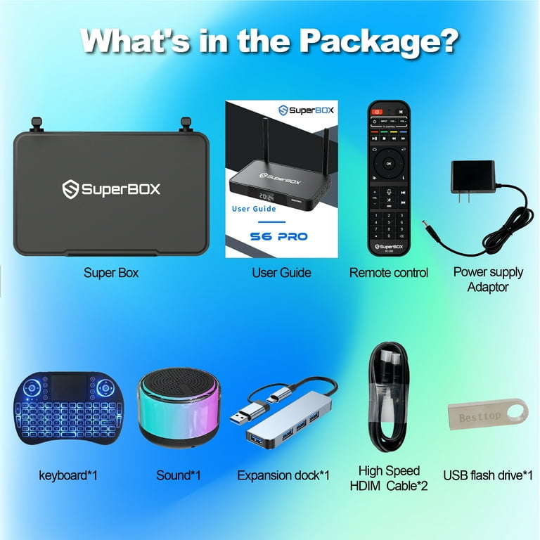 2024 Super Box S5 Pro TV Box, 4G+32GB, Latest Version, HDMI, WIFI