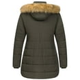 thumbnail image 2 of Chrisuno Plus Size Winter Coat Womens Coats Women's Long Puffer Warm Jacket with Hood Army Green 4X, 2 of 5