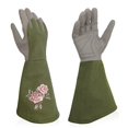thumbnail image 1 of Guantes de jardinería para mujer, guantes de cuero sintético para arbustos con protección total contra espinas, guantes de trabajo largos con resistencia a perforaciones, talla M, 1 of 4