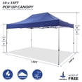 thumbnail image 4 of HOTEEL 10x15 Heavy Duty Canopy, Pop up Commercial Canopy Tent with 4 Sidewalls, Easy Up Wedding Party Tent, Outdoor Instant Carport Gazebo,Dark Blue, 4 of 9