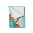 thumbnail image 2 of Travel Soft Flannel Fleece Throw Blanket, Travel Concept with World Landmarks Around the Globe Hot Air Balloon Illustration, Cozy Plush for Indoor and Outdoor Use, 50" x 70", Multicolor, by Ambesonne, 2 of 6
