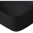 thumbnail image 1 of 1100 Thread Count 3 Piece (1- Fitted Sheet + 2- Pillow cover) Quality 27 Inch Deep Pocket 100% Egyptian Cotton Color Black Solid Size Twin, 1 of 5