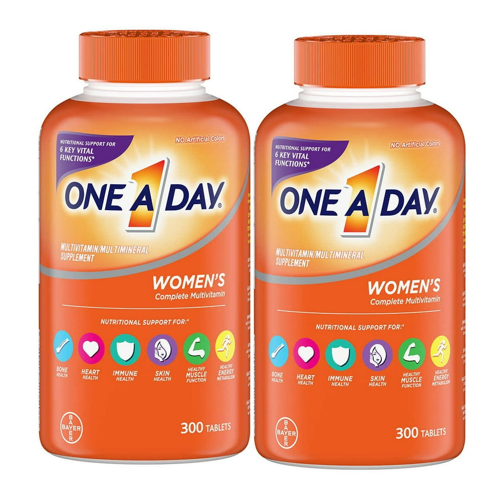 2 PACK One A Day Women s Multivitamin 300 Tablets Walmart 2-pack-one-a-day-women-s-multivitamin-300-tablets-walmart