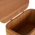 thumbnail image 4 of DecMode Ribbed Brown Wood Decorative Box with Brass Latches, 2 Count, 4 of 9