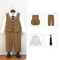 thumbnail image 5 of Fsqjgq Baby Boy Clothes 2-3 Years Outfits Children's Suit Boys English Gentleman Vest Set Piano Hosting Performance Dress Flower Boys Weekend Birthday Suit Boys Suit Fall Outfits For Toddler Boys, 5 of 5