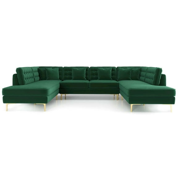 Ashcroft Furniture Brooke Velvet U Shape Corner Sofa
