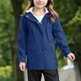 thumbnail image 2 of Jackets for Kids 7-8 Boys Girls Rain Jacket Lightweight Waterproof Hooded Fleece Lined Raincoat Windbreakers for Kids, 2 of 7