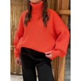 thumbnail image 3 of Pulls Oversize à Col Roulé pour Femmes Automne Hiver Décontracté Manches Longues Pull Élégant Robes Chaudes, 3 of 3
