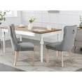 thumbnail image 4 of ODUSE-DAILY Grey Linen Dining Chairs Set of 4, Kitchen & Dining Room Chairs, Nailheads Tufted Chair, Sillas De Comedor, Fabric Upholstered, Wood Legs (Gray, 4 Pcs), 4 of 12