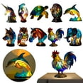 thumbnail image 4 of ACDANC Stained Resin Animal Night Light Resin Stained Glass Bedside Light Home Ornament, 4 of 7