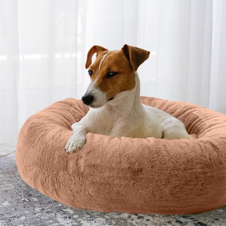 PETMAKER Dog Bed - Donut Dog Bed and Cat Bed for Small Pets (Beige)