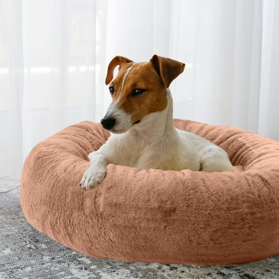 PETMAKER Dog Bed - Donut Dog Bed and Cat Bed for Small Pets (Beige)