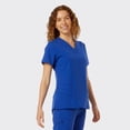 thumbnail image 3 of SPECTRUM UNIFORMS Wynd Women's Scrub Top Medical Uniform V-Neck Top Stitch Soft Fabric Outfit Ideal for Women at Hospital Workspace Medical Practice and Professionals Workwear Doctor Coat Royal Blue, 3 of 5