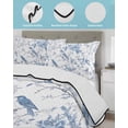 thumbnail image 4 of White Blue Spring Floral Summer Quilt Set Full Size, Soft Microfiber Quilted Bedding Set with 2 Pillow Shams, Summer Birds Botanical Lightweight All Season Bedspread Coverlet for Bedroom 78"x90", 4 of 6