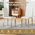 thumbnail image 2 of NYEESS Set of 4 White PU Dining Chairs with Ergonomic Buckle Backrest and Silver Legs, 2 of 9