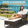 thumbnail image 6 of Gymax Set of 2 Rattan Patio Lounge Chair Chaise w/ Adjustable Backrest Cushion & Pillow, 6 of 10