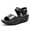 Black, variant on Clearance VerPetridure Women's Sandals Summer Casual Sandals Roman Style Sandals Casual Wedge Heel Buckle Shoes