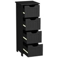 thumbnail image 5 of SuperDeal Bathroom Floor Cabinet Wood Free Standing Storage Organizer with 4 Drawers Black, 5 of 10