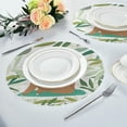 thumbnail image 4 of SKYSONIC Tropical Leaf Sloth Round Placemats for Dining Table Non-Slip Heat-Resistant Polyester Table Mats Set of 6 Washable Table Mats for Kitchen Dining Table Decoration, 4 of 5