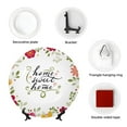 thumbnail image 4 of Zufioo Home Sweet Home Floral Print Bone China Decorative Plate, Ceramic Dinner Plate with Stand Ceramic Decoration Homewares-6in, 4 of 6