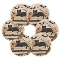 thumbnail image 7 of Yayeee 6 PCS Drink Coasters with Holder Set Woven Absorbent Round Tabletop Hot Pad, Gray Halloween Cat, 7 of 7