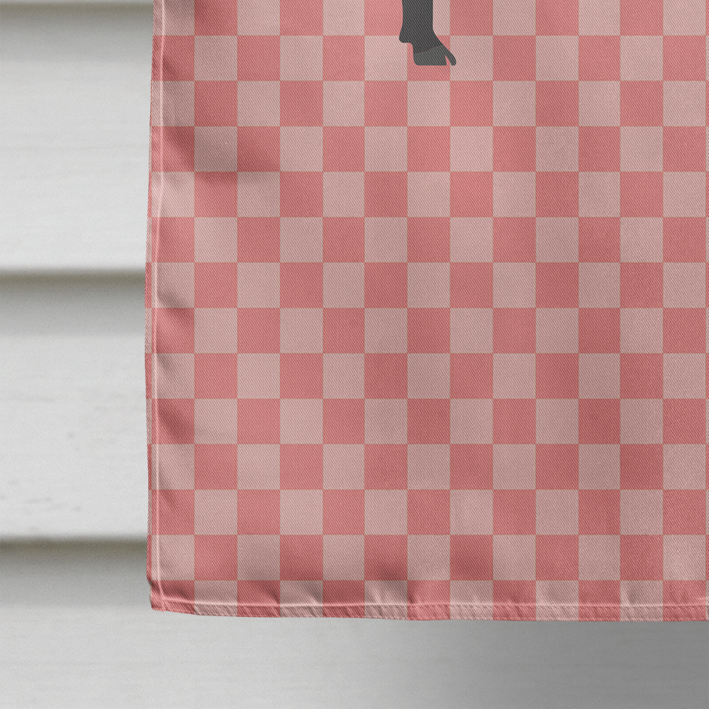 Carolines Treasures BB7931CHF Devon Large Black Pig Pink Check Canvas House Flag