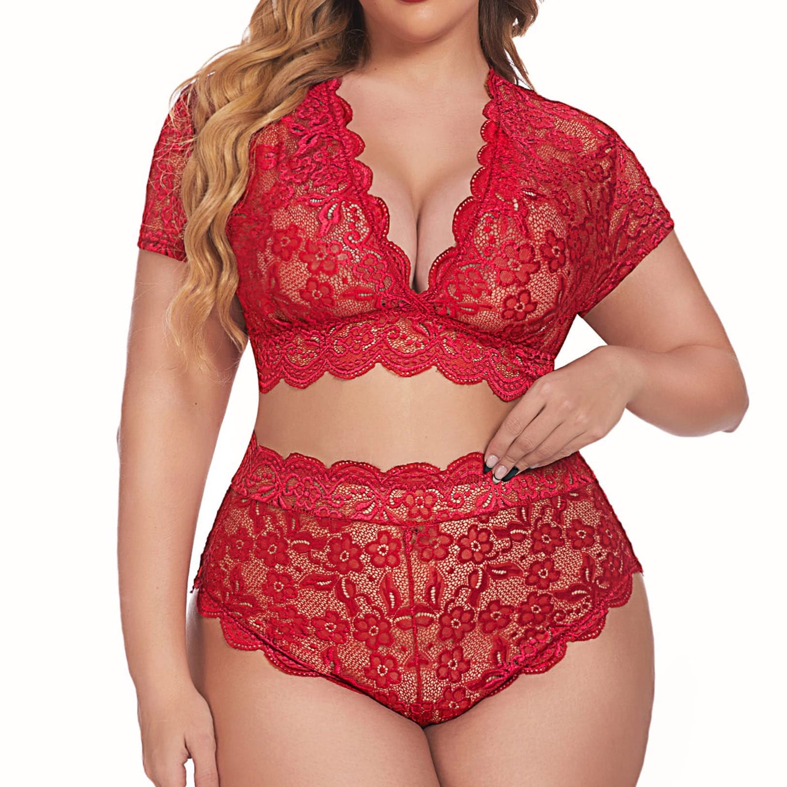 Buy online Red Lace Net Bra And Panty Set from lingerie for Women by  Urbaano for ₹379 at 43% off