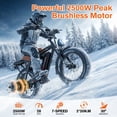 thumbnail image 5 of ZEFIORA Electric Bike for Adults, 2500W Peak Motor, 25MPH, 80 Miles, 48V 15AH Battery Electric Dirt Bike, 7-Speed, Dual Disc Brakes, 20" Fat tire Ebikes for Outdoor, Commute, 5 of 9