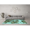 thumbnail image 3 of Ahgly Company Indoor Square Abstract Turquoise Blue Modern Area Rugs, 7' Square, 3 of 4