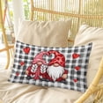 thumbnail image 4 of Valentine's Day Pillow Covers, Linen Long Throw Pillow Case, Red Gnomes Love Checkered Buffalo Holiday Pillow Protector Decorative Cushion Cover for Living Room/Bedroom 20" x 36", 4 of 8