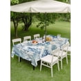 thumbnail image 5 of 60x102 Inch Outdoor Tablecloth with Umbrella Hole Zipper Rectangle Blue Botanical Rectangular Tablecloths Outside Waterproof Spring Summer Leaf Pastoral Farmhouse Patio Table Cover for Picnic Party, 5 of 8