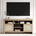 thumbnail image 1 of 59" Rattan TV Stand with Storage Shelf, Entertainment Center for 45-65" TV, 1 of 2